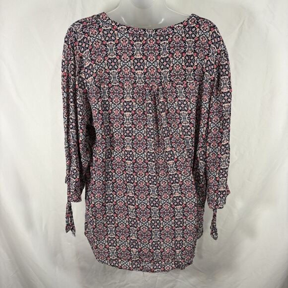 Westport Blouse Women's 1X Boho Floral Long Sleeve Button Front Tunic Top - Picture 9 of 16
